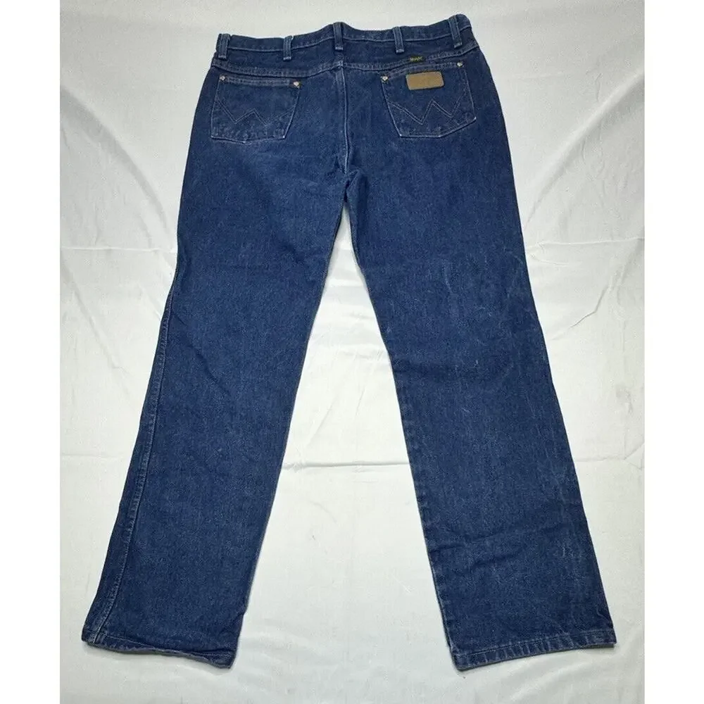 Wrangler 936DEN Men's Straight Leg‎ Blue Western Blue Jeans - Size 38x30.5